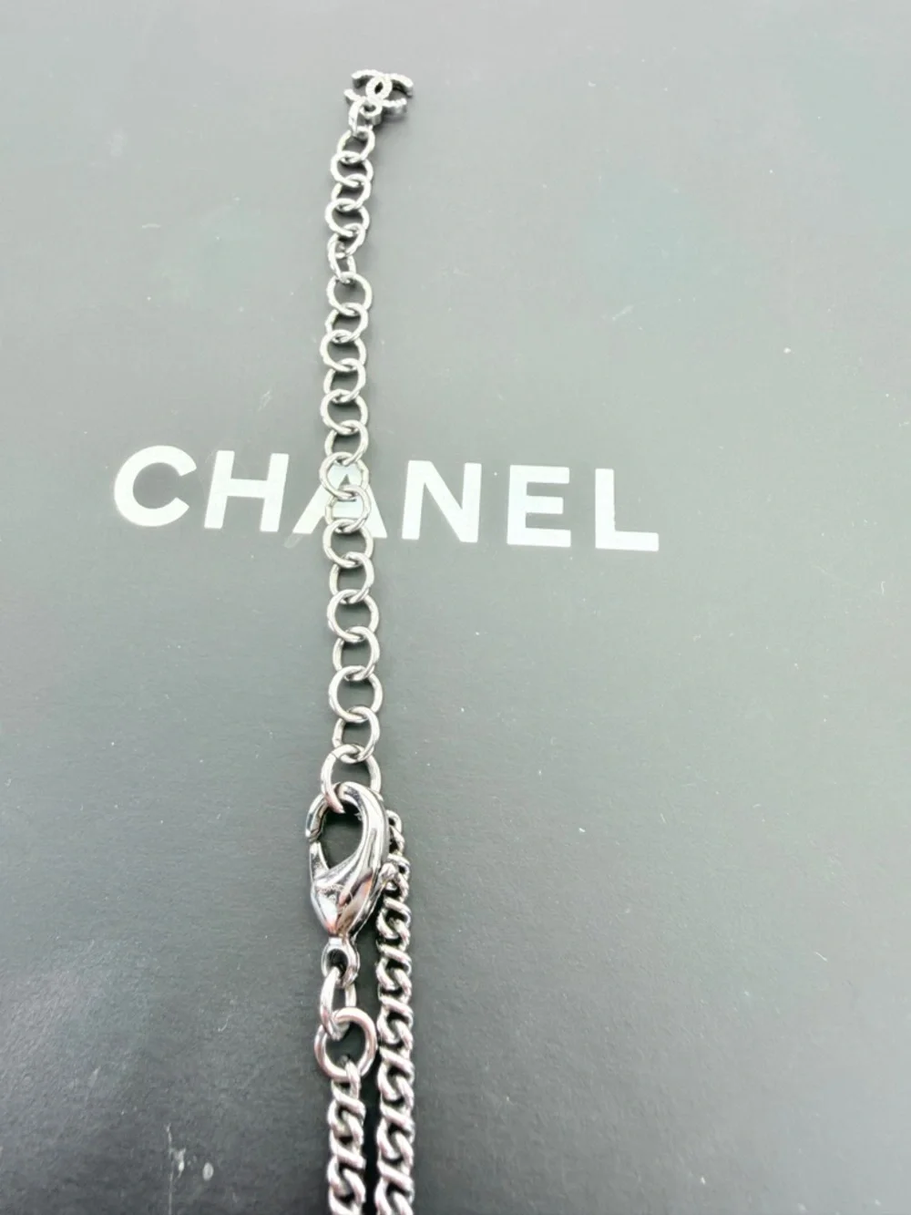 Chanel Crystal CC Pendant Necklace Gold